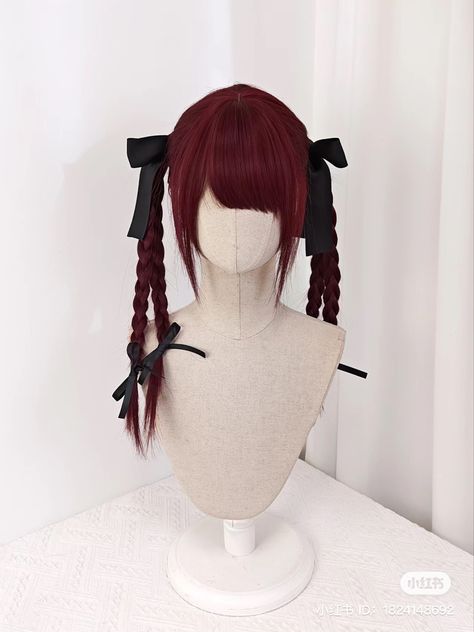 Twintails Hairstyle, Swipe Game, Pig Tails, Drawing Hair Tutorial, Red Hair Inspo, Bright Red Hair, Cosplay Hair, Kawaii Hairstyles, Long Hair Color