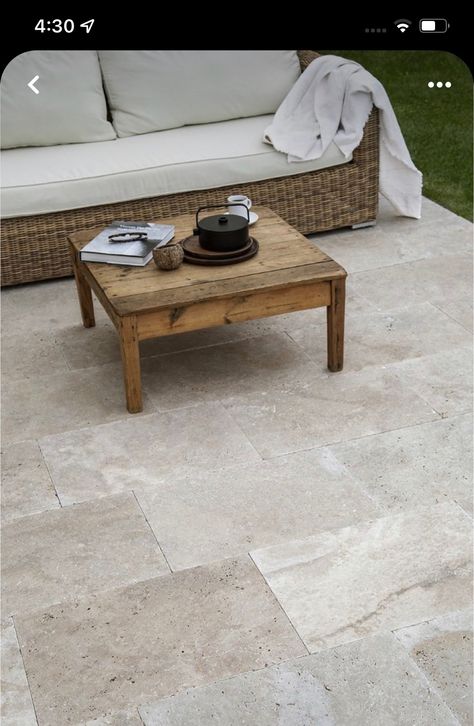 Spanish Inspired Home, Travertine Patio, Garden Slabs, Outside Flooring, Bali Garden, Outdoor Porcelain Tile, Travertine Outdoor, Sandstone Tiles, Sandstone Paving