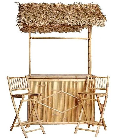 Does your Backyard Beach Getaway  include a bar? Look at these fun Tiki bars and beach bars -they provide the perfect spot to sip on your su... Tiki Bars Backyard, Folding Bar Stools, Outdoor Tiki Bar, Outdoor Patio Bar Sets, Bamboo Outdoor, Tiki Bars, Bamboo Bar, Outdoor Patio Bar, Outdoor Bar Sets