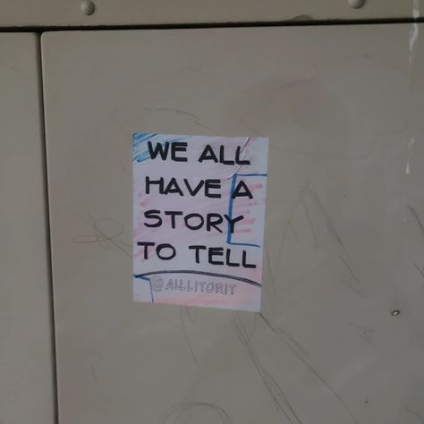 WE ALL HAVE A STORY TO TELL "WORD"📺🧡 . . . #notestostrangers #streetart #arizonaartist #arizonalife #phoenixarizona #motivation #typography #story #haveastory #phxaz #alllitorit #mentalhealth #mentalhealthmatters #word #words We All Have A Story To Tell, Motivation Typography, Telling Stories, Mental Health Matters, Phoenix Arizona, Street Artists, Daily Motivation, Vintage Books, To Tell