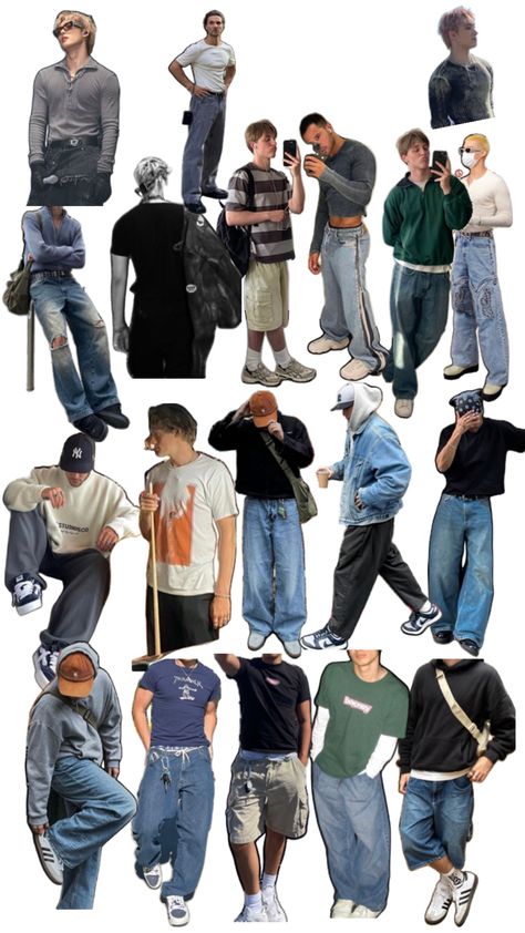 Y2k Fashion Guys, Style Nam, 2000s Inspired Outfits, Edgy Boy, Skate Fits, Guys Fits, Trendy Boy Outfits, Streetwear Inspo, Cool Kids Clothes