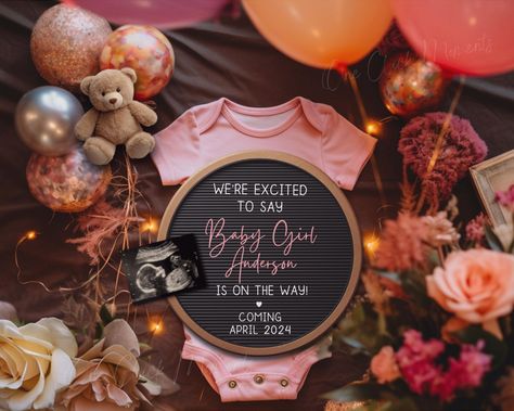 Magical Girl Pregnancy Announcement, New Years Baby Announcement Digital, Pink Social Media Gender Reveal, Facebook Instagram, Having a Girl It’s A Girl Gender Announcement Ideas, Pregnancy Announcement New Years, New Years Baby Announcement, Social Media Gender Reveal, Baby Girl Pregnancy Announcement, Pink Social Media, Girl Pregnancy Announcement, Baby Announcement Digital, Pregnancy Announcement Template