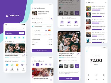 JenxCare - Donation and Charity Apps by Ozi Thohari | Dribbble Charity App, Ux Trends, Mobile App Design Inspiration, Ui Design Website, Education For All, App Design Inspiration, Mobile App Ui, App Interface, Ui Design Inspiration