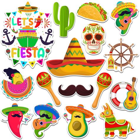 PRICES MAY VARY. Bountiful and Diverse Package: the package consists of 16 fiesta cruise ship door magnets rendered in different sizes for a more appealing look; One piece is larger and serves as the main piece, whereas the remaining 15 pieces come in smaller, detailed designs; You can DIY the placement of the magnets by yourself Exciting Mexican Fiesta Style: magnetic cruise door decorations are designed with a Mexican Fiesta theme, combined traditional cruise theme with fiesta elements, such a Mexican Theme Party Decorations Fiestas, Drawing Mexican, Mexican Elements, Mexican Stickers, Cactus Tacos, Cruise Door Magnets, Cruise Door Decorations, Cruise Magnets, Cruise Theme