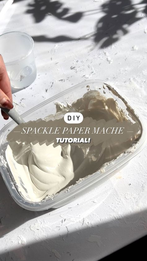 DIY • TUTORIALS • 3D ART on Instagram: ““SPACKLE PAPER MACHE” Tutorial ✨ You can use it to create bowls, cover vases & for 3D art 😍 You will need: • My Mixture (spackle, plaster, …” Drywall Mud Art Diy, Cardboard Plaster Diy, Lightweight Spackle Crafts, Paper Mache Wall Sculpture, Large Paper Mache Projects, Paper Mache Canvas Art, Paper Mache Projects Diy Tutorial, Paper Mache Wall Art Diy, Paper Mache Tutorial