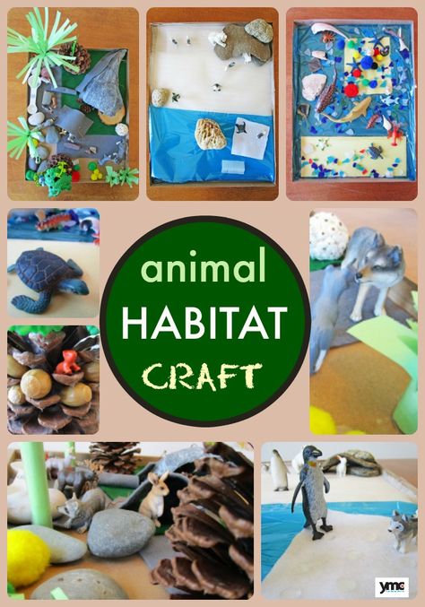 Earth Day Fun: Animal Habitat Craft for Kids :: YummyMummyClub.ca Animal Habitat Craft, Animal Habitats Kindergarten, Animal Habitats Preschool, Arctic Habitat, Habitat Activities, Lizard Habitat, 1st Grade Crafts, Animals And Their Homes, Habitats Projects