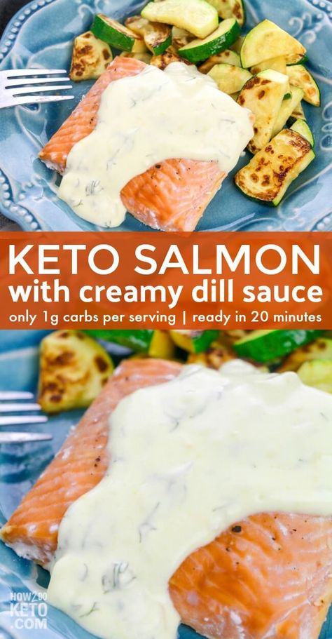 Salmon With Lemon Dill Sauce, Salmon With Creamy Dill Sauce, Dill Sauce Recipe, Dill Sauce For Salmon, Salmon With Lemon, Lemon Dill Sauce, Creamy Dill Sauce, Keto Salmon, Sauce For Salmon