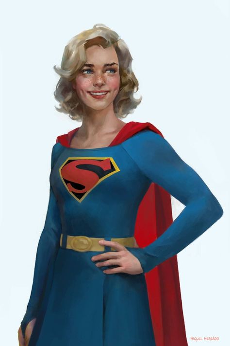 Stunning Supergirl with the Golden Age S-shield!  (art by Miguel Mercado) Jimmy Olsen, Supergirl Comic, Supergirl Dc, Superman Family, Arte Dc Comics, Silver Age, Detective Comics, American Comics, Power Girl