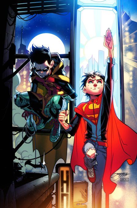 Super Sons, Jon Kent, One Punch Man Anime, Univers Dc, Arte Dc Comics, Batman Comic Art, Grant Gustin, Damian Wayne, Jason Todd