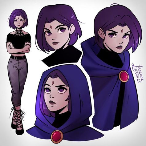 Leechee Doodles, Titans Characters, Raven And Beast Boy, Team Titans, Raven Teen Titans Go, Raven Fanart, Rachel Roth, Series Characters, Teen Titans Fanart