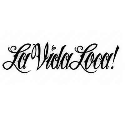 La vida loca Mi Vida Loca Tattoo, Livin La Vida Loca Tattoo, La Lettering Tattoo, Live Love Laugh Tattoo, Love Live Laugh Tattoo, C’est La Vie Tattoo Ideas, Austin Tattoo, Tattoo Lettering Styles, Japan Tattoo Design