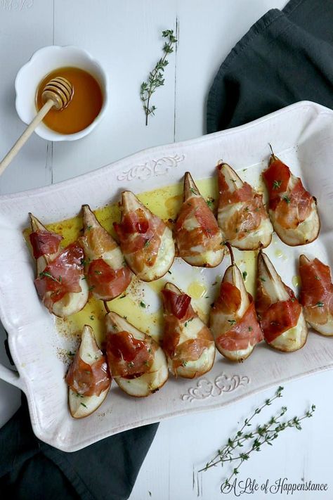 Prosciutto Wrapped Pears (SCD, gluten free, soy free) Pear Wrapped In Prosciutto, Prosciutto Wrapped Pears Appetizers, Pears And Prosciutto, Procuitto Pear Appetizer, Prosciutto Wrapped Pear, Pear And Prosciutto Appetizers, Pear Prosciutto Appetizer, Procuitto Recipes Appetizers, Pear Charcuterie