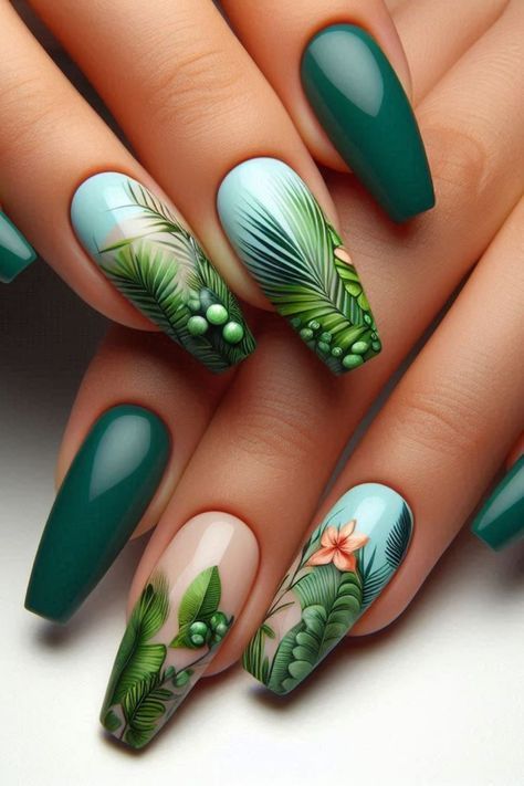 Jungle Nails Design, Jungle Nails, Apricot Benefits, Papaya Benefits, Vacation Nail Designs, Fiber Benefits, Olive Oil Benefits, Watermelon Benefits, Banana Benefits