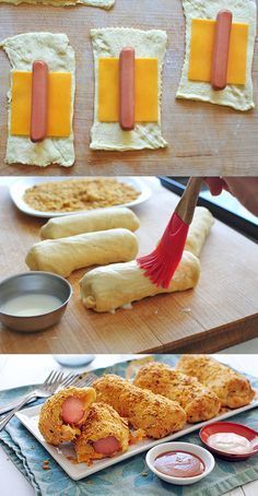 Crescent Dogs, Kek Kahwin, Resepi Roti, Crescent Roll Recipes, Idee Pasto, Hot Dog Recipes, Läcker Mat, Deilig Mat, Dog Recipes