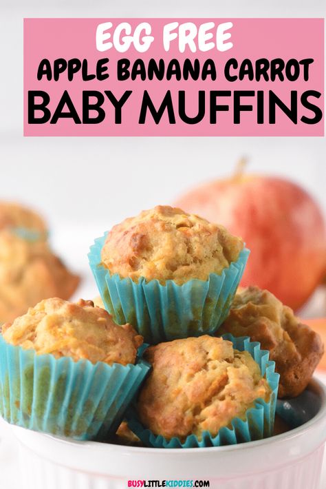 Muffins For Baby Led Weaning, Abc Muffins, No Egg Breakfast, Muffins For Baby, Finger Foods For Babies, Sweet Potato Banana, Dairy Free Baby, Carrot Baby, Muffins Apple