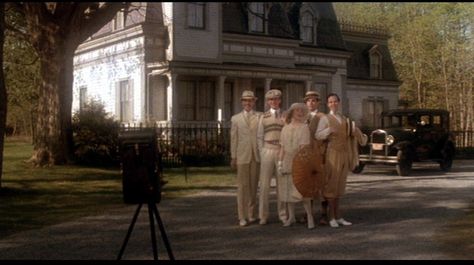 The young Chowder Society and Eva Galley outside the Galley residence.  Scene from Ghost Story, starring Alice Krige. Hamburger Hill, 80s Horror, Ghost Story, Fred Astaire, Man Movies, Ghost Stories, Horror Movie, I Fall In Love, Horror Movies