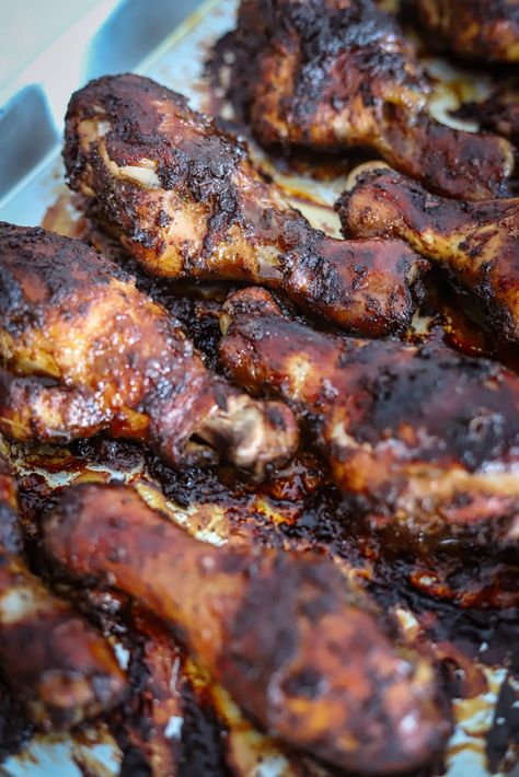 This Jamaican Jerk Chicken Recipe is bursting with true authentic jerk flavour and flare! Chicken is marinated overnight in a delicious blend of herbs, spices, and jerk seasoning creating the perfect brag-worthy dish! Recipe includes instructions to prepare on the grill, oven or air fryer and serve for lunch, dinner or anytime throughout the day! Smoked Jamaican Jerk Chicken, Oven Jerk Chicken Recipe, Walkerswood Jerk Chicken Recipe, Spicy Jerk Chicken Recipe, Jamaican Dinner, Jerk Recipes, Easy Jerk Chicken Recipe, Jamaican Jerk Chicken Recipe, Poultry Seasoning Recipe