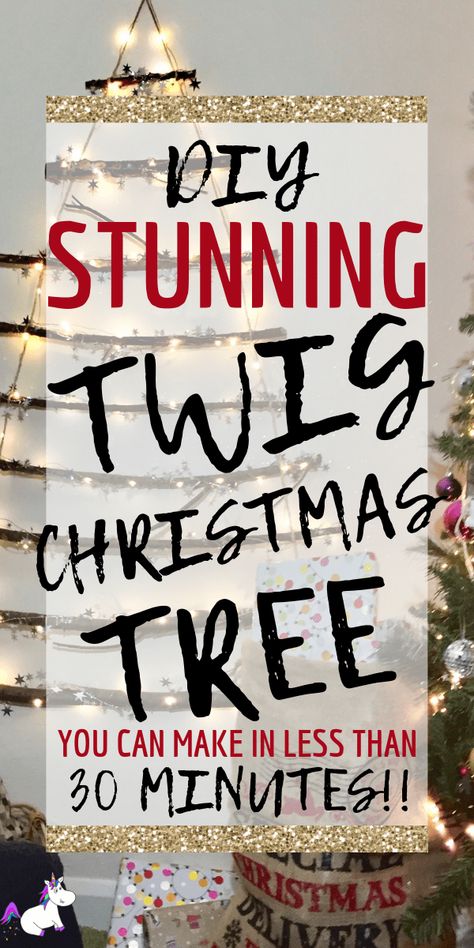 How To Make This DIY Stunning Twig Christmas Tree You Can Make In Less Than 30 Minutes | DIY Christmas Decorations | Rustic Christmas tree | DIY Christmas tree Via https://themummyfront.com #christmastreeideas #christmastree #diychristmascrafts #diychristmasdecorations Hanging Branch Christmas Tree, Twig Christmas Trees Diy, Christmas Tree With Sticks, Diy Twig Christmas Tree, Dowel Rod Christmas Tree Diy, Diy Stick Christmas Tree, Crafty Christmas Trees, Christmas Twig Tree, Homemade Christmas Trees