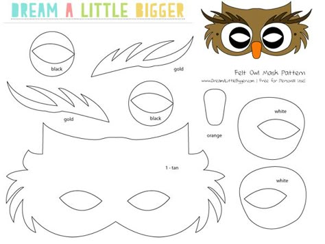 This super sweet felt owl mask costs just a few dollars to make and is a lot of fun for imaginative dress up play! Raccoon Mask, Theme Carnaval, Owl Mask, Owl Costume, Felt Owls, Felt Mask, Felt Owl, Owl Party, Mask Template