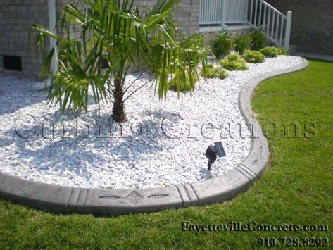 White Landscaping Rock, Decorative Rock Landscaping, White Landscaping, Landscaping Rock, White Rocks, Front Yard Plants, Decorative Garden Fencing, Rock Landscaping, Garden Shrubs