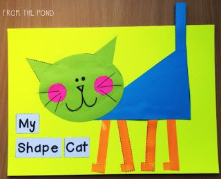 More 2D Shape Animal Crafts   A Fox Freebie! Cat Crafts Preschool, Shape Animals, Pets Preschool Theme, Animal Craft, Toddler Art Projects, Shapes Preschool, Creative Curriculum, 2d Shapes, Shapes Activities