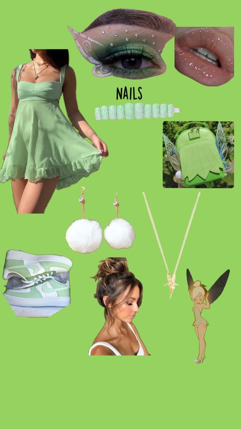 Tinker bell as an everyday outfit Tinkerbell Halloween Costume, Tinkerbell Outfit, Outfit Shuffles, Tinker Bell Costume, Fairy Halloween Costumes, Belle Dress, Halloween Costume Outfits, Disney Cosplay, Halloween Costumes Makeup