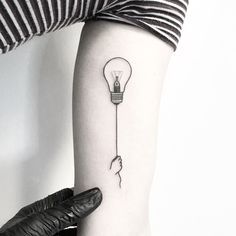 Bulb Tattoo, Hand Poke Tattoo, Lightbulb Tattoo, Minimalist Tattoo Meaning, Lamp Tattoo, Paris Tattoo, Typography Tattoo, Light Tattoo, Handpoke Tattoo