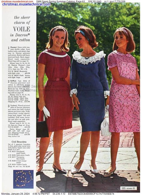 1966 Sears Spring Summer Catalog, Page 61 - Catalogs & Wishbooks Knit Sweater Dress Pattern, Late 60s Fashion, 1960s Fashion Women, Sweater Dress Pattern, 1960’s Fashion, 1980s Women, 1960 Fashion, Sears Catalog, 60s And 70s Fashion