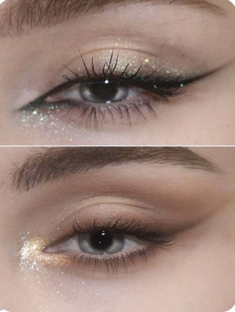 Make Up For Partially Hooded Eyes, Cool Toned Brown Eyeshadow, New Year’s Makeup, Natural Night Makeup, Strapless Hairstyles, Make Up Ideas For Green Eyes, Makeup Ideas New Years, New Years Make Up, Makeup For Grey Eyes