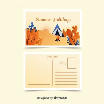 Cue Card Design, Postcard Design Inspiration, Cue Card, Cue Cards, Flat Design Illustration, Travel Postcard, Holiday Postcard, Summer Cards, Postcard Template