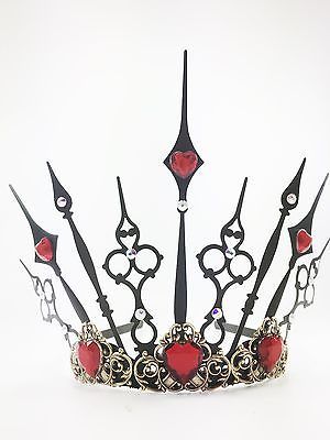 Queen of Hearts Crown Tiara - Evil Queen Tiara - Steampunk Crown - Cosplay Steampunk Crown, Vamp Hair, Accessory Reference, Queen Of Hearts Crown, Queen Tiara, Diy Steampunk, Cosplay Disney, Queens Tiaras, Lizzie Hearts