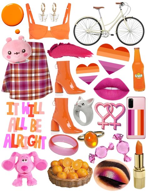 💖🧡🤍🧡💖 Outfit | ShopLook Y2k Pride Outfits, Pride Fairy Outfit, Pride Fits Aesthetic, Pride Lesbian Outfit, Pride Parade Outfit Aesthetic, Lesbian Clothes, Pride Flag Inspired Outfits, Baddie Pride Outfit Ideas, Lesbian Pride Outfits