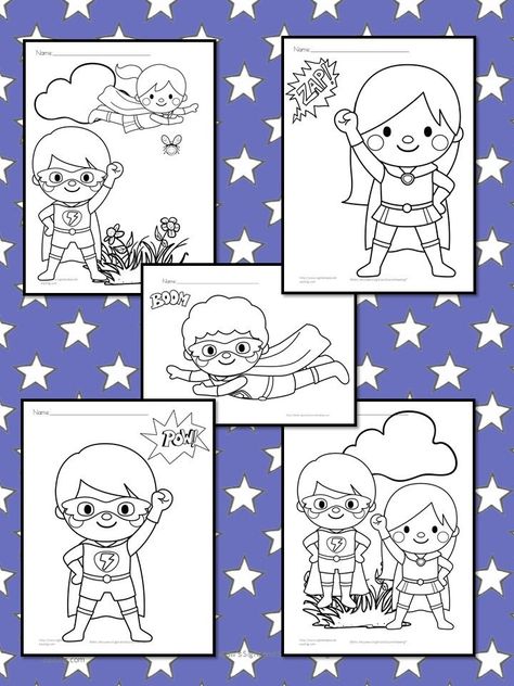 Superhero Lessons, Superhero Preschool, Super Hero Coloring Sheets, Coloring Pages For Preschool, Hero Crafts, Silhouette Disney, Fine Motor Practice, Superhero Classroom Theme, Superhero Coloring Pages