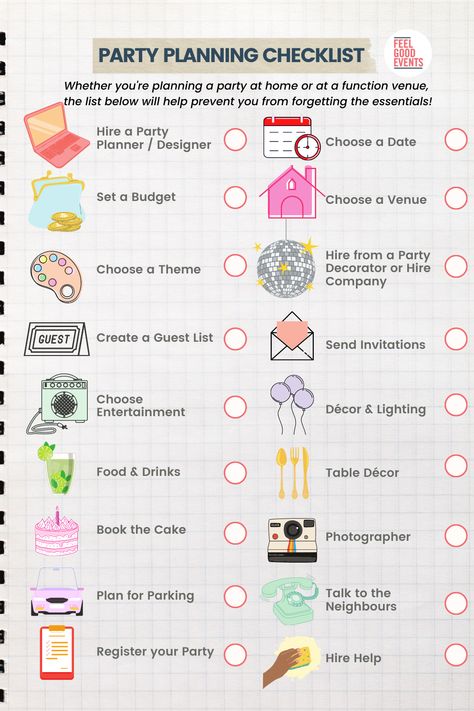 Are you planning a party? Download our party planning checklist made by our party experts to ensure you have an amazing party for yourself and your guests. If this is still too confusing for you, don't stress! Contact one of our partyologists today for a stress free party planning process! Debut Planning Checklist, Party To Do List Birthday, How To Plan A Birthday Party, How To Plan A Party, Birthday Planning Checklist, Bday Party Activities, Birthday Plans Ideas, Birthday Plan Ideas, Party Planner Checklist