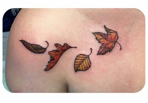 Fall leaves Leaves Falling Tattoo, Falling Tattoo, Broom Tattoo, Maple Leaf Tattoos, Fall Tattoos, Fall Leaves Tattoo, Photography Tattoos, Tree With Leaves, Leaves Tattoo