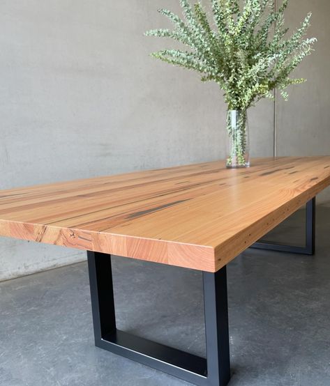 Timber Table, Custom Dining Tables, Black Legs, Custom Table, Steel Legs, Wooden Tables, Wood Table, Natural Oils, Dining Room Furniture