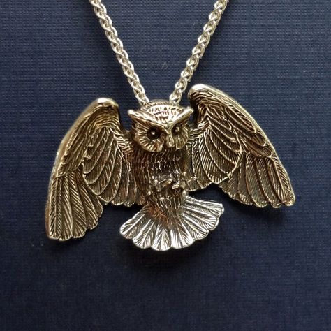 Clay Owls, Owl Necklaces, Silver Jewelry Cleaner, Handmade Gold Jewellery, Great Horned Owl, Gold Pendant Jewelry, Owl Necklace, Owl Jewelry, Owl Pendant