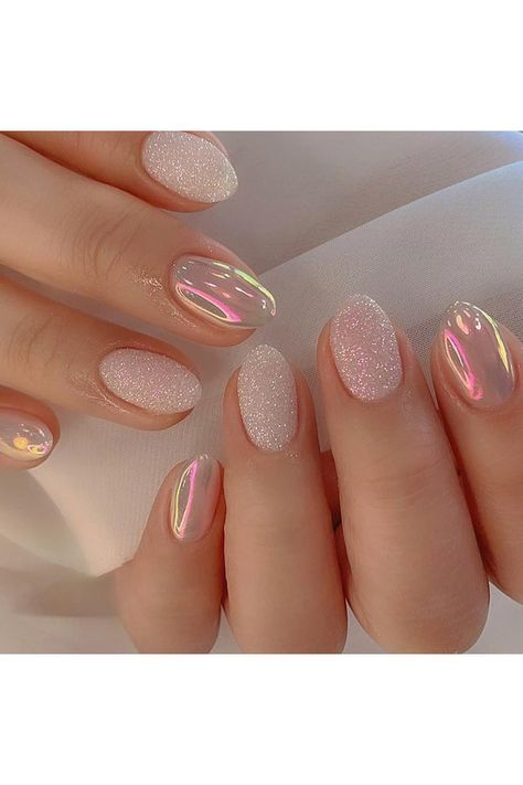 LTTECH Press on Nails Short Almond Fake Nails Glossy Glue on Nails Chrome Acrylic Nails Stiletto Transparent Pink Aurora Artificial Nails False Nails with Design 24 pcs Chrome Acrylic Nails, Nail Almond, Acrylic Nails Stiletto, Nail 2024, Nail Pink, Nails Clean, Grease 2, Pink Aurora, Nails With Design