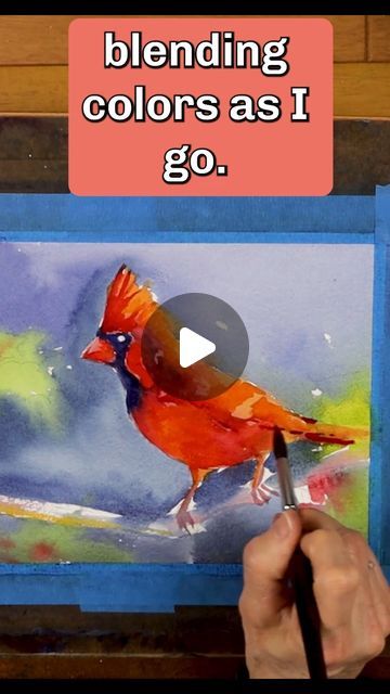 546 likes, 1 comments - kris.d.art on April 7, 2024: "Watch as I paint a Northern Cardinal in watercolor. From first wash to final details I show you every step of the painting process. Learn how to paint birds in watercolor - https://studio.krisdebruine.com/bluebird". Birds In Watercolor, Paint Birds, Cardinal Watercolor, Northern Cardinal, Learn How To Paint, April 7, Watercolor Bird, Painting Process, Learn To Paint