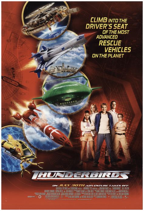 Thunderbirds (2004) Thunderbirds 2004, Ben Kingsley, Thunderbirds Are Go, Sci Fi Tv Shows, Gerry Anderson, Sci Fi Tv, Rescue Vehicles, Movie Review, Universal Pictures