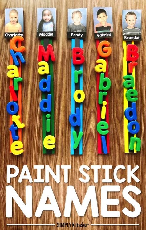 Help students practice their names with this fun Paint Stick Names activity from Simply Kinder. Includes two free printables! Perfect for preschool and kindergarten! Name Crafts Preschool, Preschool Names, Name Crafts, Crafts Preschool, Name Activities, Creative Curriculum, Preschool Literacy, Preschool Class, Math Methods