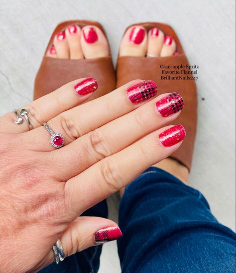 Favorite Flannel Color Street Combo, Favorite Flannel Color Street, Color Street Cran Apple Spritz, Brilliant Nails, Street Nails, Fall Nail Art, Autumn Nails, Color Street Nails, Fire Nails