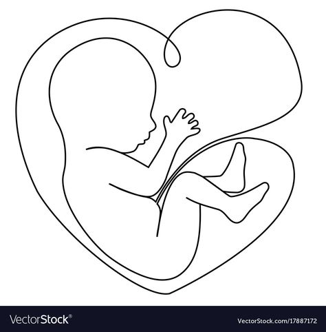 Baby In Womb Drawing, Baby In Womb Art, Baby Line Drawing, Family Line Drawing, Baby Line Art, Baby Memorial Tattoos, Baby In Womb, Baby Silhouette, Diy Embroidery Designs