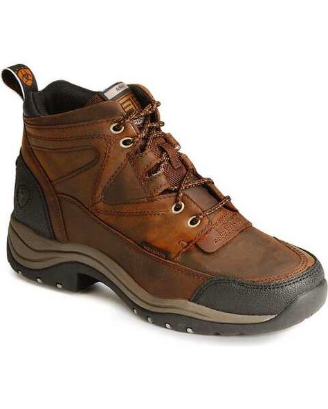 Ariat Womens Terrain H2O Waterproof Work Boots - Round Toe, Copper Ariat Work Boots, Women's Work Boots, Womens Ariat Boots, Womens Ariat, Chukka Shoes, Womens Work Boots, Ariat Boots, Work Boot, Motorcycle Outfit