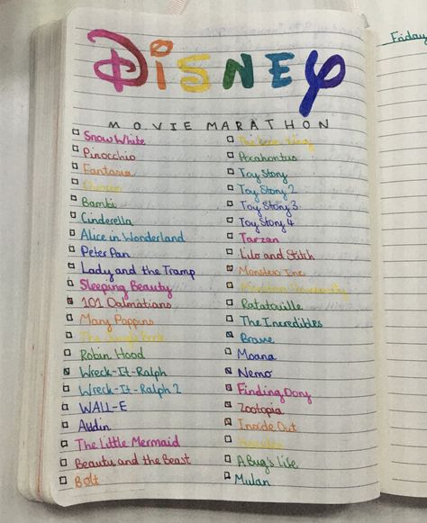 Movies Marathon List, Disney Movie Marathon List, Movie Marathon List, Movies Marathon, Bullet Journal Netflix, Halloween Movie Marathon, Disney Movie Marathon, Disney Movie Collection, Best Movies List