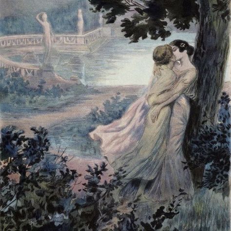 1800 Lesbian Art, Lesbian Old Fashion Art, Lesbian Angel Art, Sapphic Oil Painting, Romance Era Painting, Sapphic Illustration Art, Fantasy Wlw Aesthetic, Sapphic Knight And Princess, Sapphic Fantasy Aesthetic