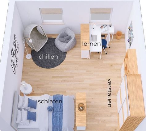 Teenager: Das Jugendzimmer gestalten – die besten Ideen Interrior Design, Kids Bedroom Inspiration, Teenage Room, Teenager's Room, Office Room Decor, Kids Room Inspiration, Redecorate Bedroom, Bedroom Layouts, Teen Room