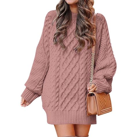 I Love This Sweater Dress!! It Is So Cute. The Chunky Woven Detail Is My Favorite. It’s Thick And Cozy, Perfect For Fall And Winter Weather. I Own It In 2 Other Colors, But This Pink Color Isn’t Great With My Skin Tone! I Have Pink/Red Undertones So It Washes Me Out. The Stock Photo Made The Color Look A Little More Muted Than It Really Is. No Defects! I Missed The Date To Return It By Tags: Shacket Outerwear Flannel Stitch Fix Shein Emery Rose Venus White House Black Market Bella Ella Boutique Short Sweater Dress, Cable Knit Sweater Dress, Comfortable Sweater, Womens Crewneck, Vestido Casual, Daily Dress, Knit Sweater Dress, Mid Length Dresses, Sweater And Shorts