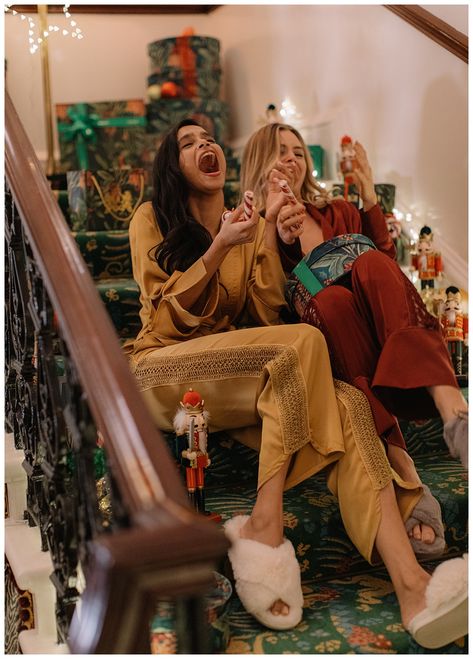 Holiday Fashion Campaign, Holiday Lifestyle Photography, Christmas Lifestyle Photoshoot, Christmas Campaign Fashion, Holiday Campaign Fashion, Christmas Editorial Photography, Christmas Fashion Editorial, Christmas Shoot Ideas, Editorial Christmas