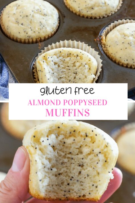 Gluten Free Farmers Market, Gluten Free After School Snacks, Organic Gluten Free Desserts, Gf Muffins Recipes, Gluten Free Muffins Recipes, Almond Poppyseed, Almond Poppyseed Muffins, Gluten Free Muffin, Gf Muffins